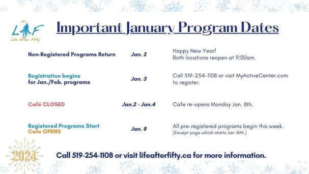 January Program Dates